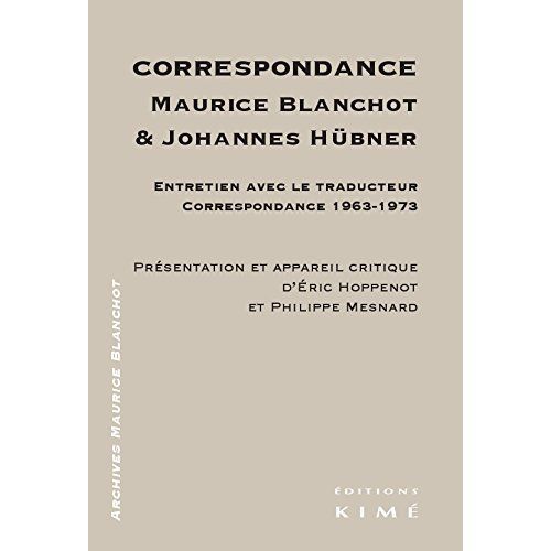 Emprunter Maurice Blanchot - Johannes Hübner. Correspondance livre