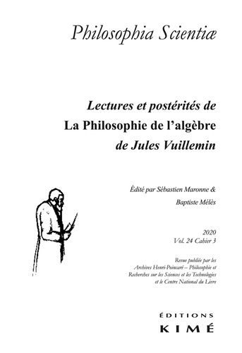 Emprunter Philosophia Scientiae Volume 24 N° 3/2020 : Philosophie de l'Algèbre de Jules Vuillemin livre