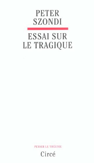 Emprunter Essai sur le tragique livre