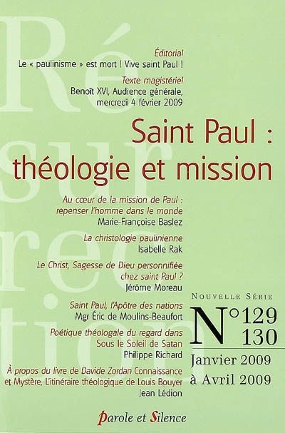 Emprunter RESURRECTION 129-130 - ST PAUL: THEOLOGIE ET MISSIONS livre