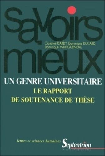 Emprunter Un genre universitaire : le rapport de soutenance de thèse livre