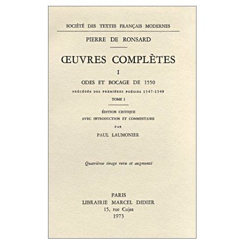 Emprunter TOME I - ODES ET BOCAGE DE 1550, PRECEDES DES PREMIERES POESIES (1547-1549) livre