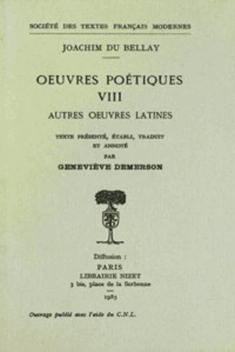 Emprunter Oeuvres poétiques N° 8 : Autres Oeuvres Latines livre