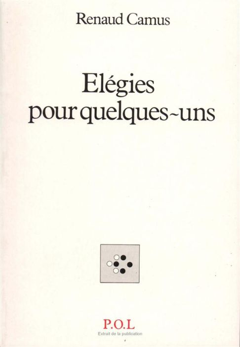 Emprunter ELEGIES POUR QUELQUES-UNS livre