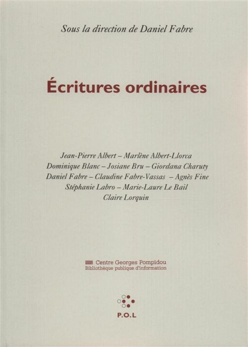 Emprunter ECRITURES ORDINAIRES livre