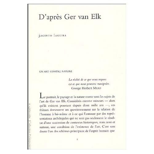 Emprunter D'après Ger van Elk livre