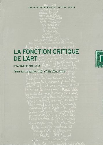 Emprunter La fonction critique de l'art. Dynamiques et ambiguïtés livre