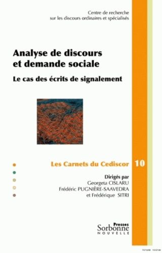 Emprunter Analyse de discours et demande sociale. Le cas des écrits de signalement livre