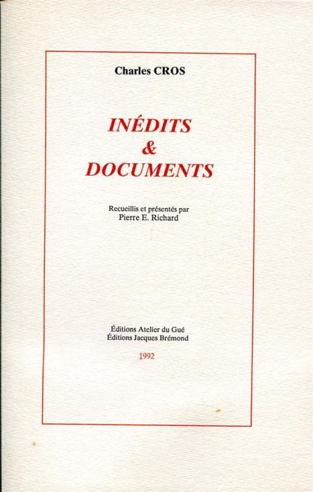 Emprunter INEDITS ET DOCUMENTS livre