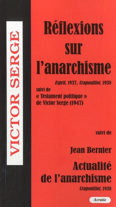 Emprunter Réflexions sur l'anarchisme livre