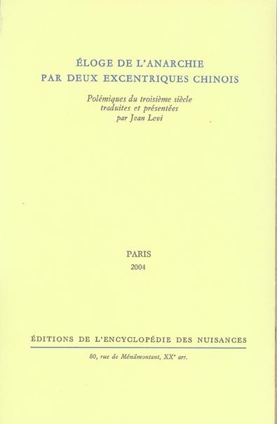 Emprunter Eloge de l'anarchie par deux excentriques chinois livre