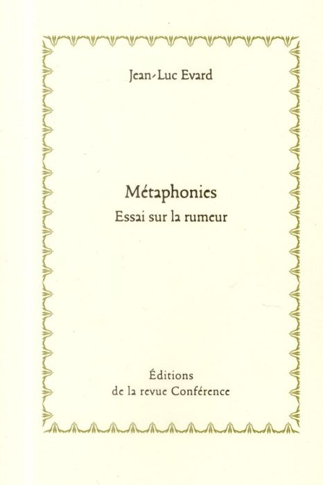 Emprunter Métaphonies. Essai sur la rumeur livre