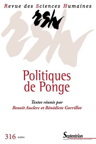 Emprunter Revue des Sciences Humaines N° 316, 4/2014 : Politiques de Ponge livre