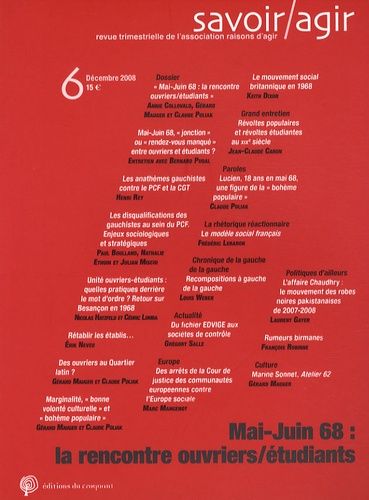 Emprunter Savoir/Agir N° 6, Décembre 2008 : Mai-Juin 68 : la rencontre ouvriers/étudiants livre