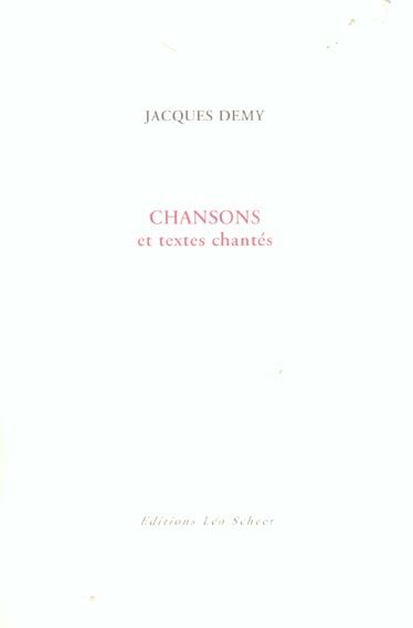 Emprunter Chansons et textes chantés livre