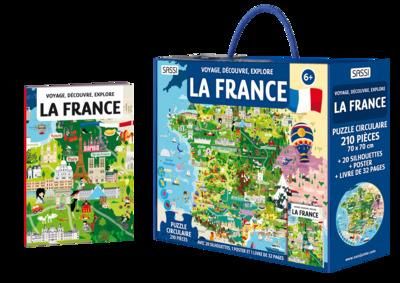 Emprunter La France. Avec 1 puzzle circulaire de 210 pièces, 20 silhouettes, 1 poster et 1 livre de 32 pages livre