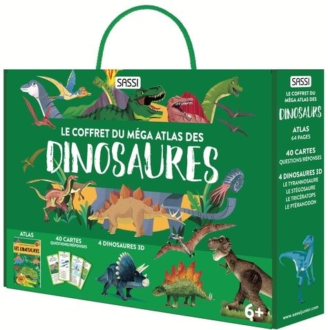 Emprunter Le coffret du méga atlas des dinosaures. Avec 1 atlas, 40 cartes questions/réponses, 4 dinosaures 3D livre