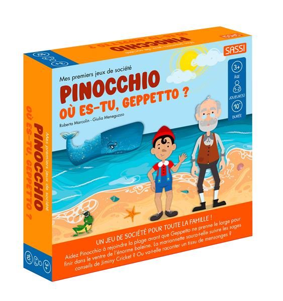 Emprunter Pinocchio - Où es-tu, Geppetto ? Avec 5 pièces d'or, une baleine 3D à construire, 2 pions en bois, 1 livre