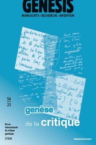 Emprunter Genesis N° 56 : Genèse de la critique littéraire livre