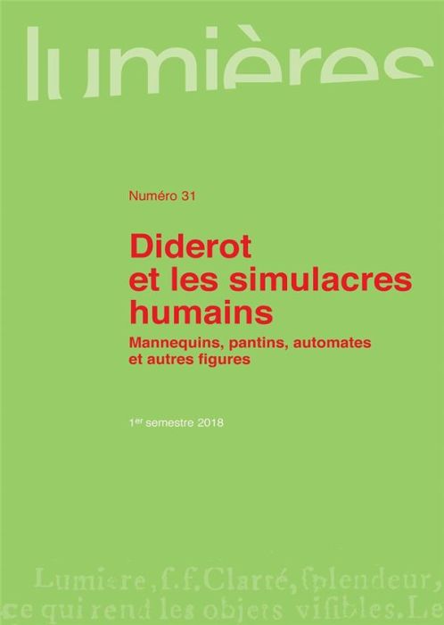 Emprunter DIDEROT ET LES SIMULACRES HUMAINS - MANNEQUINS, PANTINS, AUTOMATES ET  AUTRES FIGURES livre