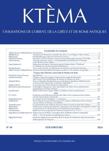 Emprunter Ktèma N° 49/2024 : Civilisations de l'Orient, de la Grèce et de la Rome antiques livre