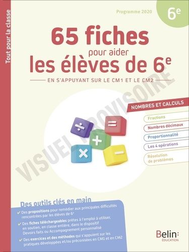 Emprunter 65 fiches pour aider vos élèves en nombres et calculs - Remédier en s’appuyant sur le CM1 et le CM2. livre