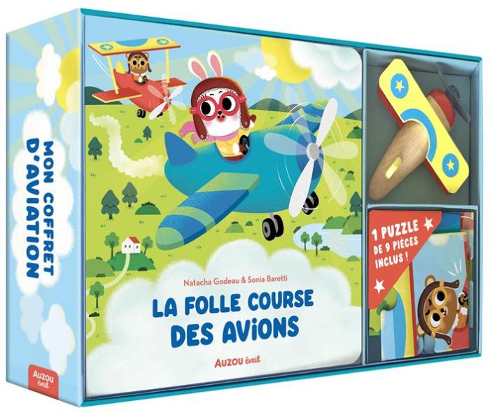 Emprunter Mon coffret d'aviation. La folle course des avions %3B Avec 1 puzzle et 1 avion en bois livre