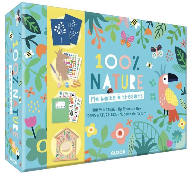 Emprunter 100% nature. Ma boîte à trésors, avec un carnet à personnaliser, un nichoir à oiseaux, du papier pho livre