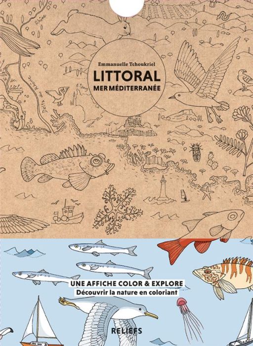 Emprunter Littoral mer Méditerranée. Affiche à colorier, Edition bilingue français-anglais livre