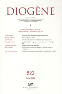 Diogène N° 223, Juillet-Septembre 2008 : La philosophie en Russie Tendances et perspectives (2) - Aymard Maurice - Scarantino Luca Maria