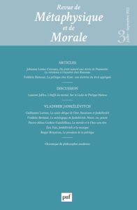 Revue de Métaphysique et de Morale N° 3, juillet-septembre 2022 : Vladimir Jankélévitch - Andrault Raphaële - Anfray Jean-Pascal