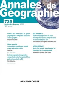 Annales de Géographie N° 735, septembre-octobre 2020 - Fourault-Cauët Véronique - Quéva Christophe