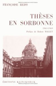 Thèses en Sorbonne (1963-1969) - Reiss Françoise