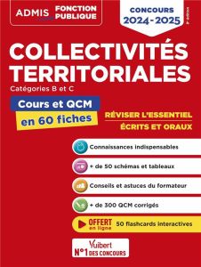 Collectivités territoriales catégorier B et C. Cours et QCM en 53 fiches, Edition 2024-2025 - Lebrun Pierre-Brice