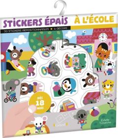 Stickers épais A l'école. 30 stickers repositionnables - 4 décors - Tchatcha Estelle