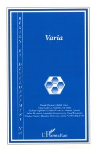 Région et Développement N° 45-2017 : Varia. Textes en français et anglais - Dimou Michel