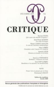 Critique N° 751 - Ogien Ruwen - Martin Jean-Philippe - Cassou-Noguès