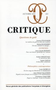 Critique N° 821, Octobre 2015 : Questions de goût - Roger Philippe