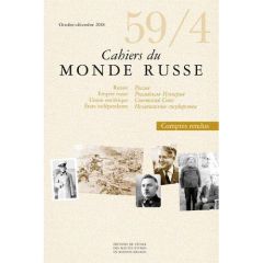 Cahiers du Monde russe N° 59/4, octobre-décembre 2018 - Prochasson Christophe