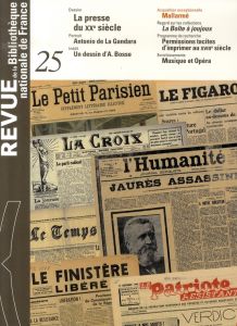 Revue de la Bibliothèque nationale de France N° 25/2007 : La presse du XXe siècle - Mezzasalma Philippe - Dutray Elise - Trujillo Cons