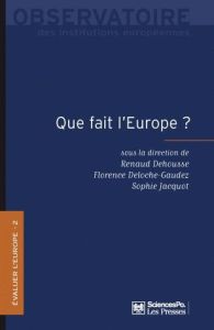 Evaluer l'Europe. Tome 2, Que fait l'Europe ? - Dehousse Renaud - Deloche-Gaudez Florence - Jacquo