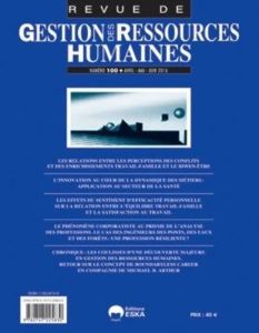 Revue de Gestion des Ressources Humaines N° 100, Avril, Mai, Juin 2016 - Le Flanchec Alice