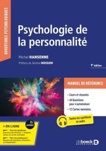 Psychologie de la personnalité. 7e édition - Hansenne Michel - Rossier Jérôme