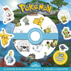 Pokémon. 30 stickers épais repositionnables, 4 décors à compléter - THE POKEMON COMPANY