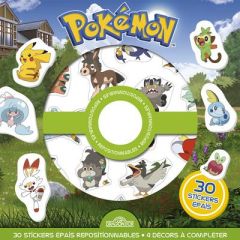 Pokémon. 30 stickers repositionnables, 4 décors à compléter - THE POKEMON COMPANY