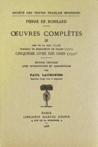 Tome iii - ode de la paix, tombeau de marguerite de valois, cinquieme livre des - Ronsard Pierre de - Laumonier Paul - Lebègue Raymo