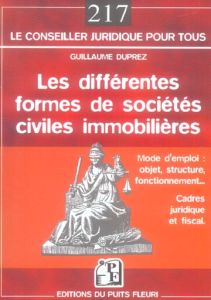 Les différentes formes de sociétés civile immobilières - Duprez Guillaume