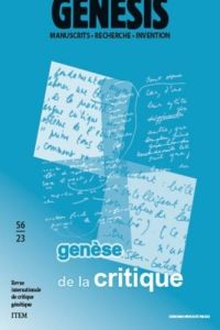 Genesis N° 56 : Genèse de la critique littéraire - Coste Claude