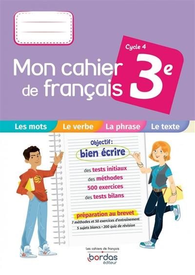 Emprunter Mon cahier de français 3e Cycle 4 livre