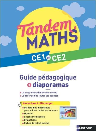 Emprunter Maths CE1 et CE2 Tandem. Guide pédagogique + diaporamas, Edition 2023 livre